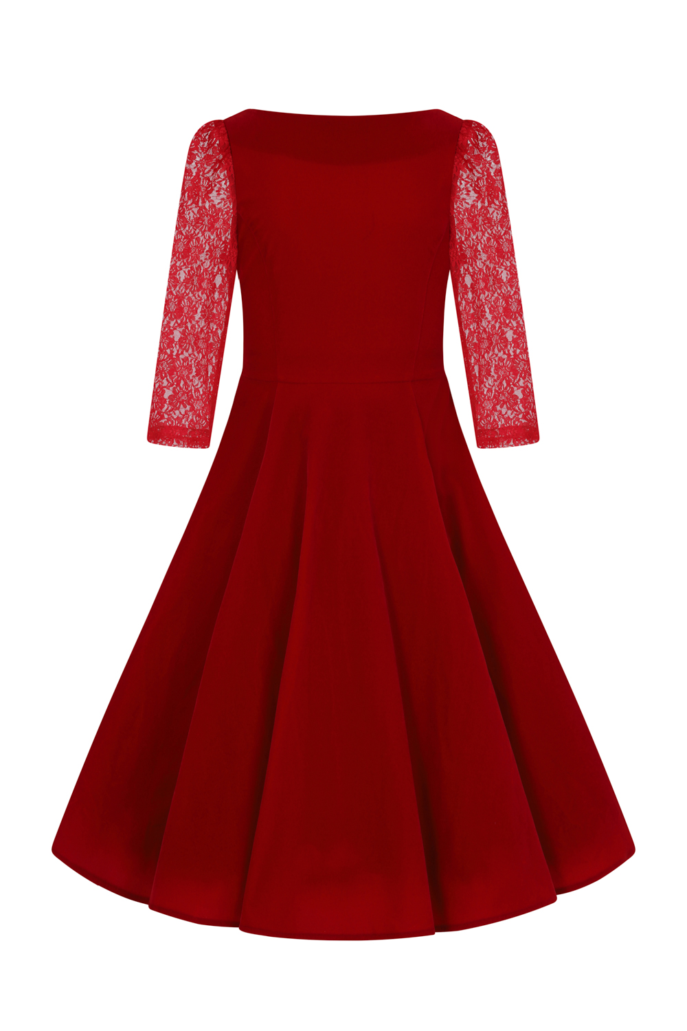 Divine Velvet Swing Dress  In Red